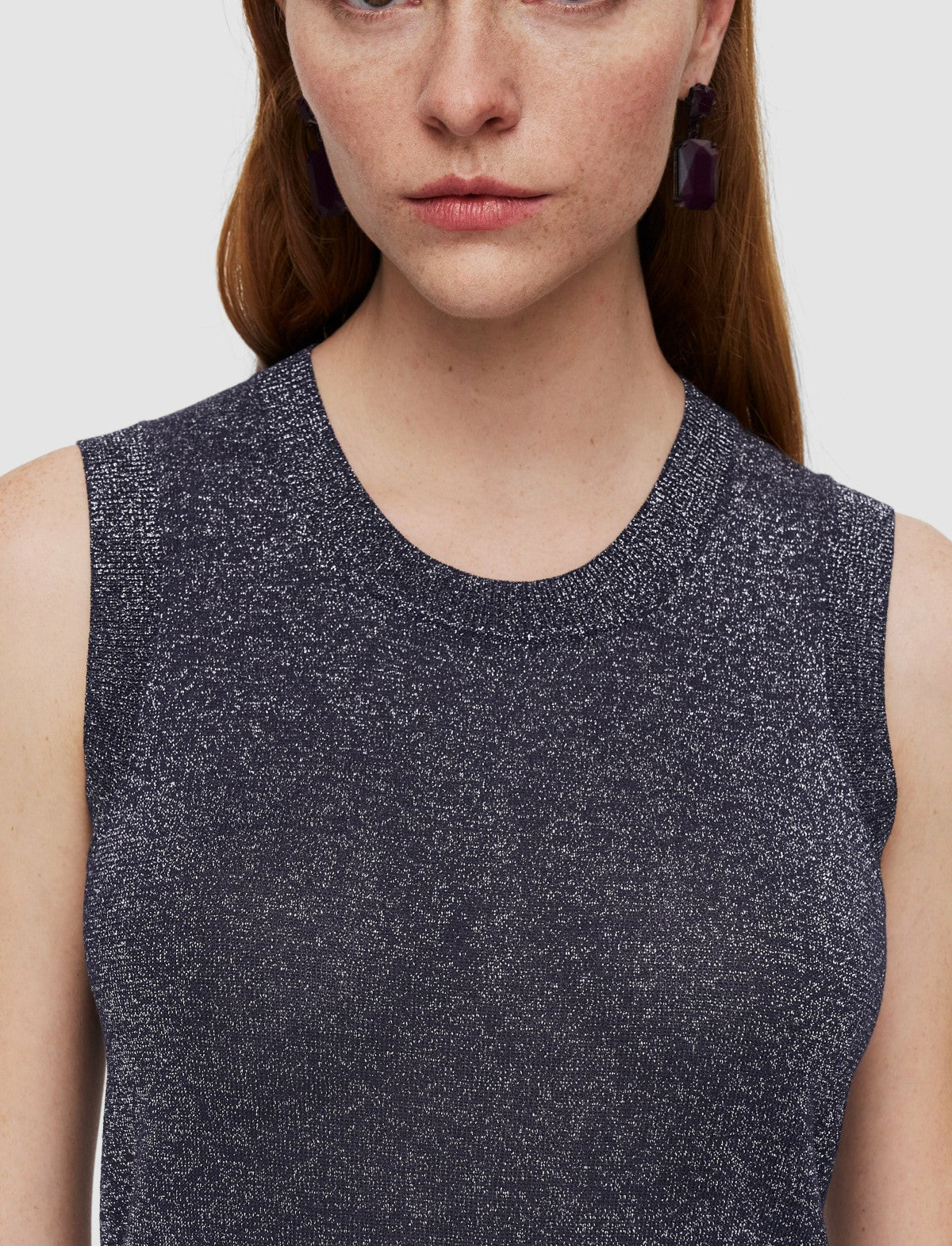 JOSEPH Fashion Women Lurex Knit Tank Top Aurora