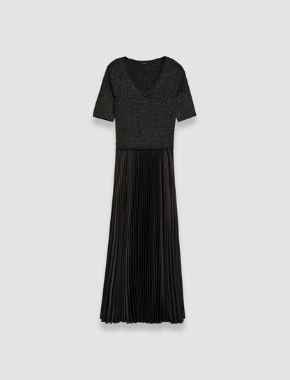 JOSEPH Fashion Women Domat Pleated Lurex Dress Black