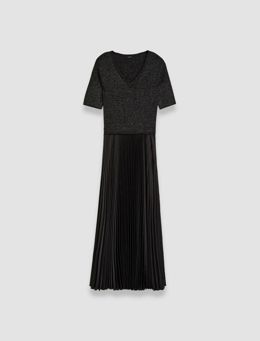 JOSEPH Fashion Women Domat Pleated Lurex Dress Black