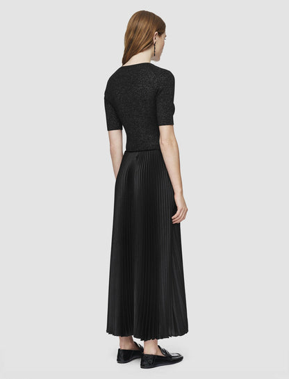 JOSEPH Fashion Women Domat Pleated Lurex Dress Black