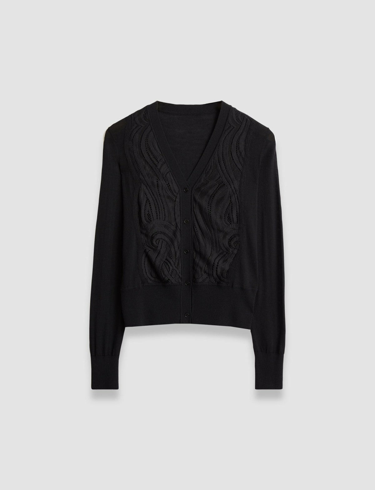 JOSEPH Fashion Women Lace Knit Cardigan Black