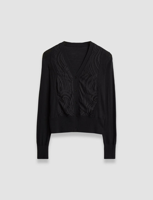 JOSEPH Fashion Women Lace Knit Cardigan Black