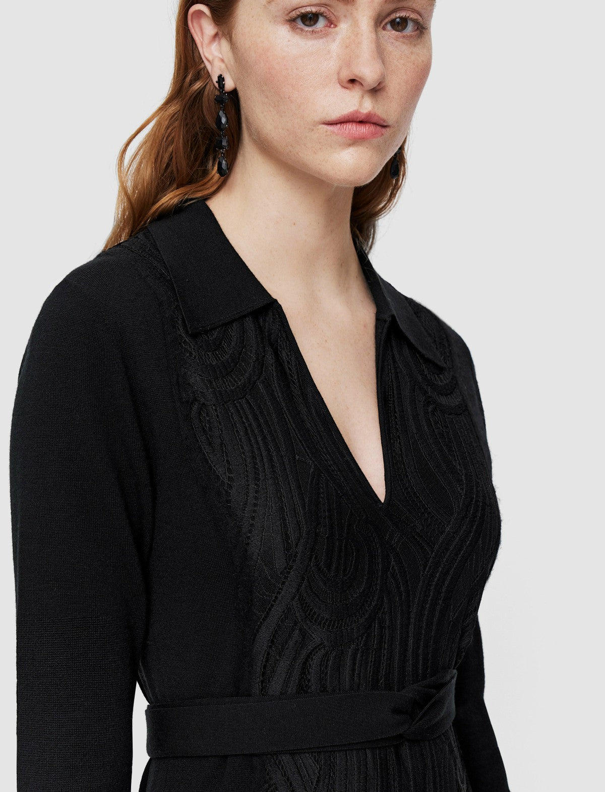 JOSEPH Fashion Women Lace Knit Dress Black