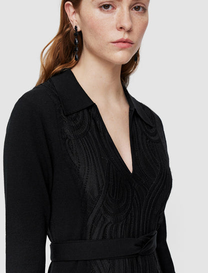 JOSEPH Fashion Women Lace Knit Dress Black