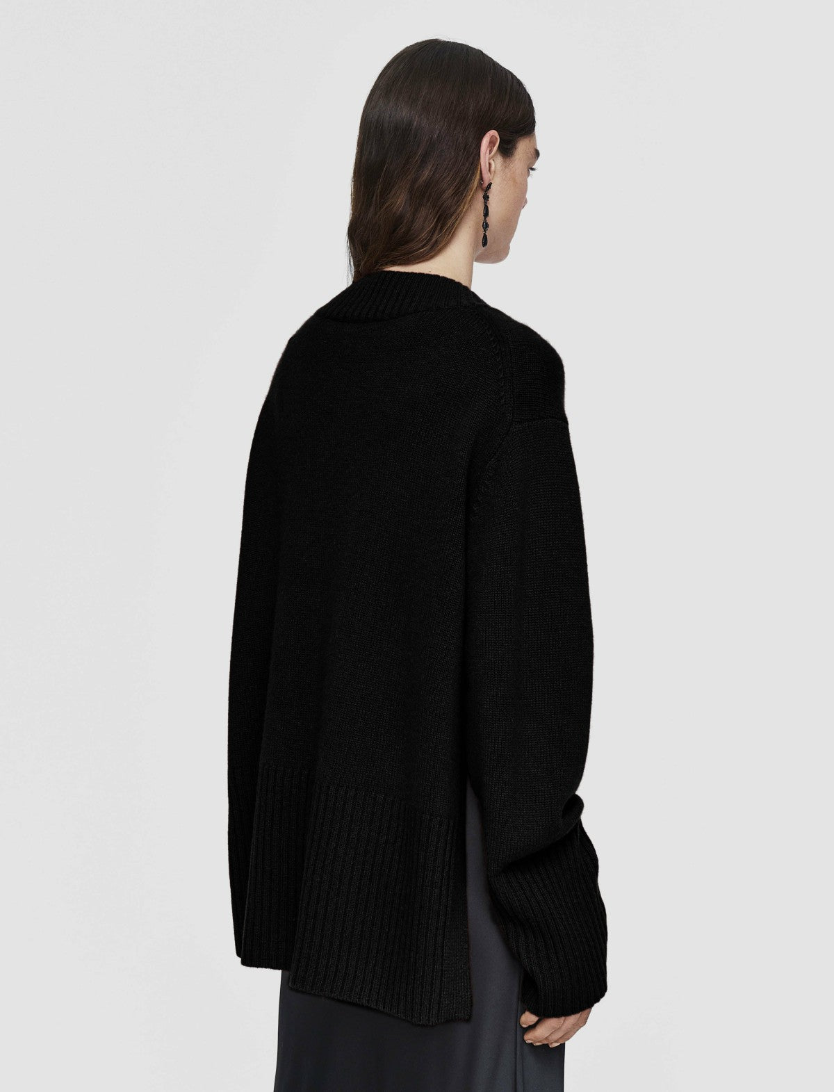 JOSEPH Fashion Women Luxe Cashmere V Neck Jumper Black
