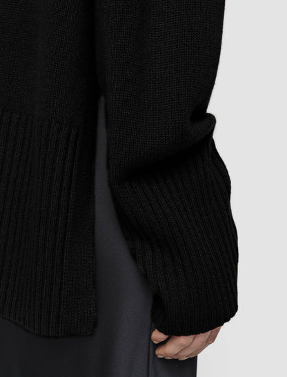 JOSEPH Fashion Women Luxe Cashmere V Neck Jumper Black