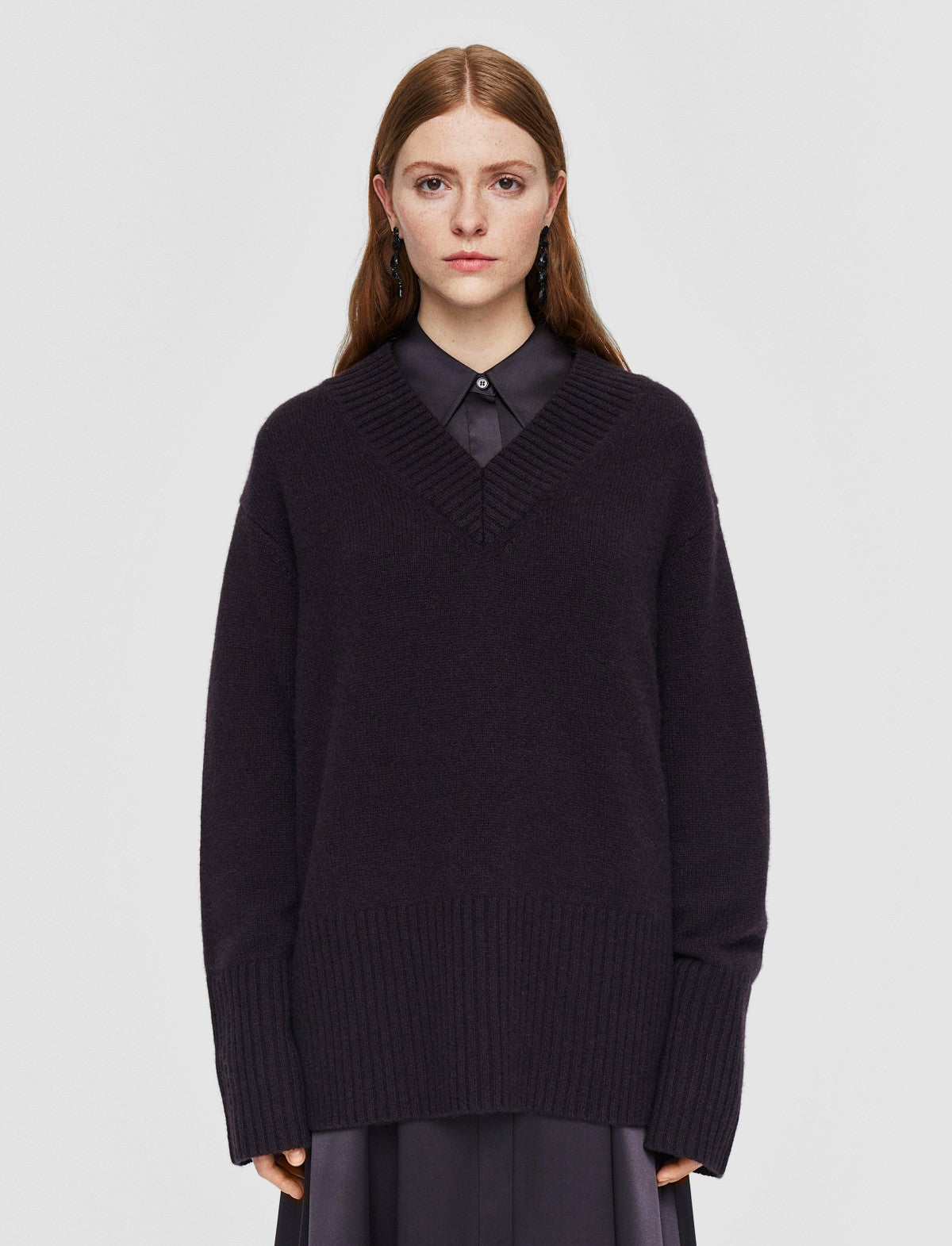 JOSEPH Fashion Women Luxe Cashmere V Neck Jumper Aurora
