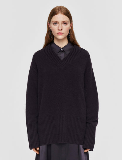 JOSEPH Fashion Women Luxe Cashmere V Neck Jumper Aurora