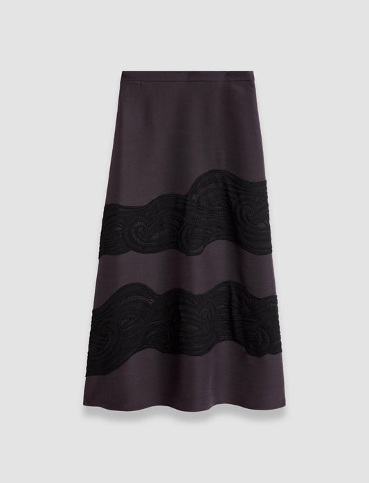 JOSEPH Fashion Women Madone Evening Silk Blend Lace Skirt Aurora