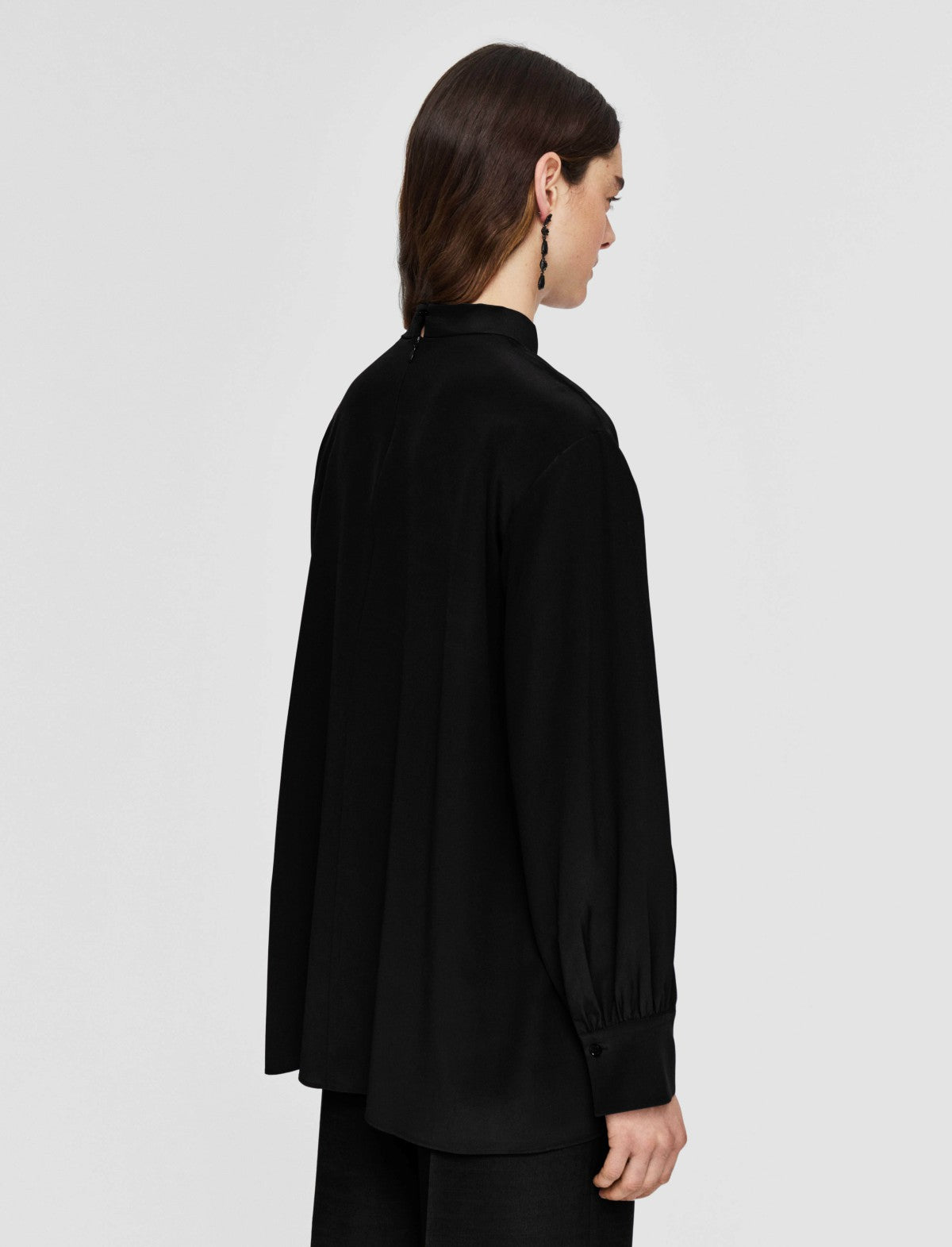 JOSEPH Fashion Women Rivoli Silk Crepe de Chine Blouse Black