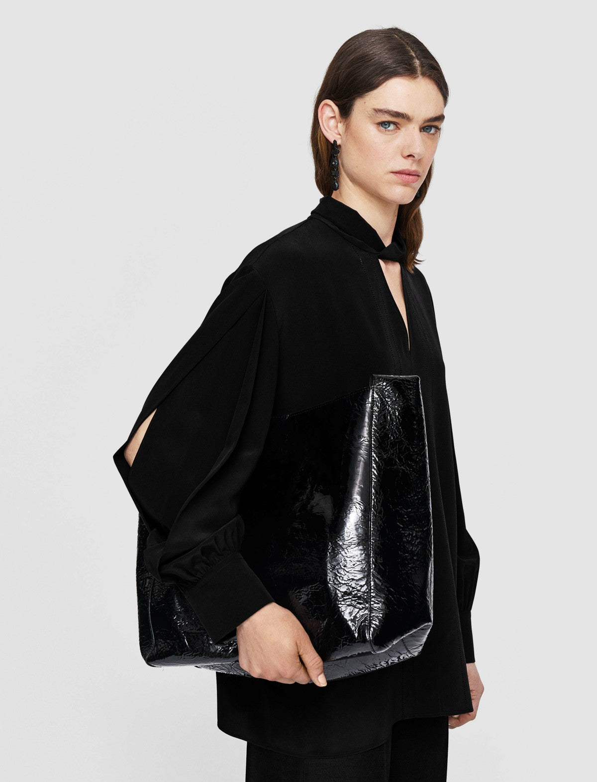 JOSEPH Fashion Women Rivoli Silk Crepe de Chine Blouse Black