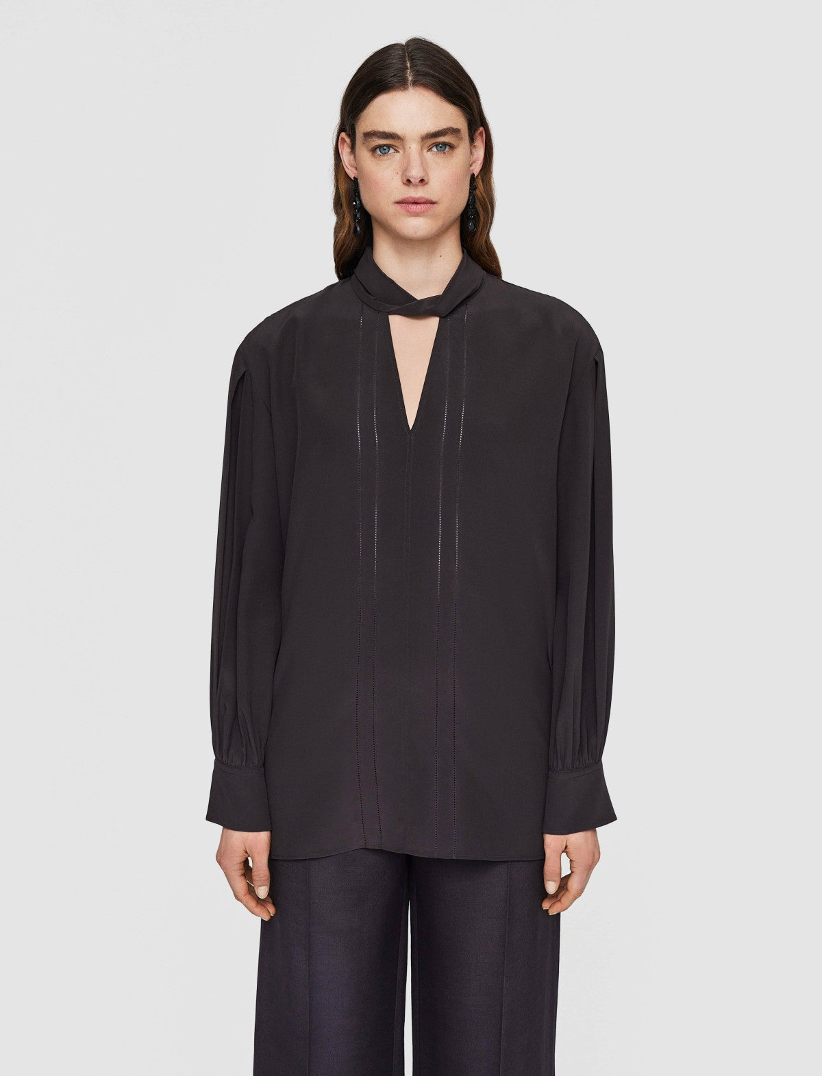 JOSEPH Fashion Women Rivoli Silk Crepe de Chine Blouse Aurora