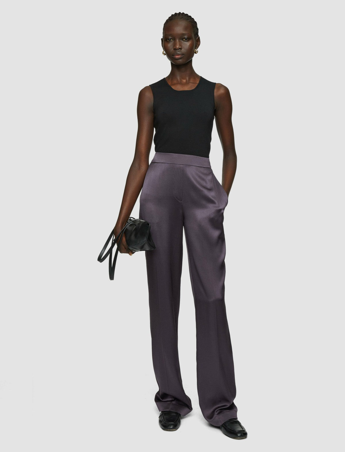 JOSEPH Fashion Women Tova Silk Satin Trousers Aurora