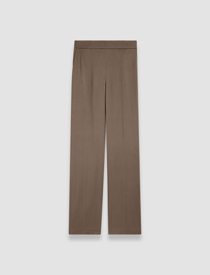 JOSEPH Fashion Women Tova Silk Satin Trousers Escargot