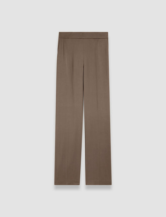 JOSEPH Fashion Women Tova Silk Satin Trousers Escargot