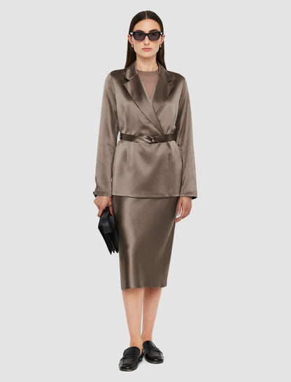JOSEPH Fashion Women Joubert Silk Satin Jacket Escargot