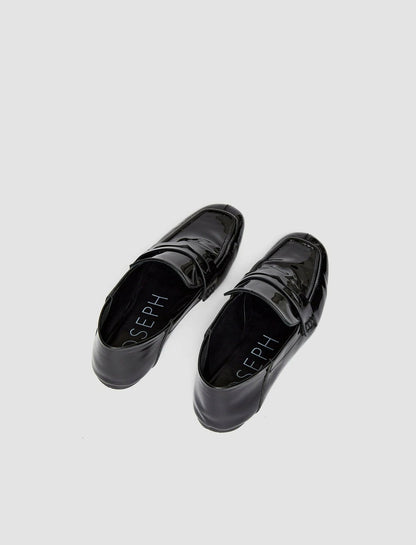 JOSEPH Fashion Women Patent Leather Loafers Black