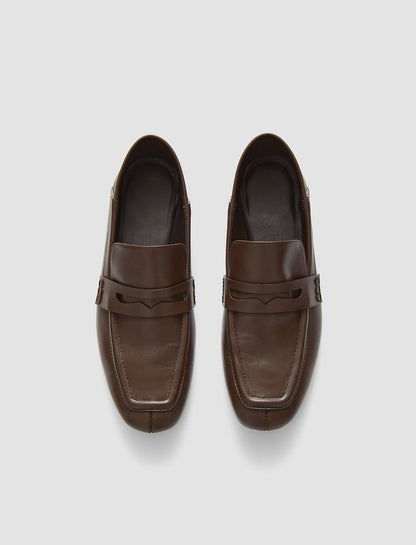 JOSEPH Fashion Women Leather Loafers Arabica