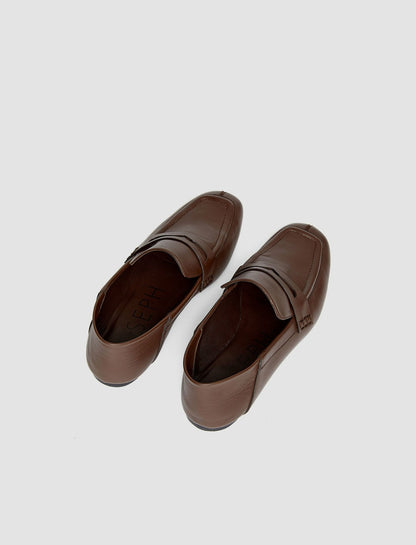 JOSEPH Fashion Women Leather Loafers Arabica