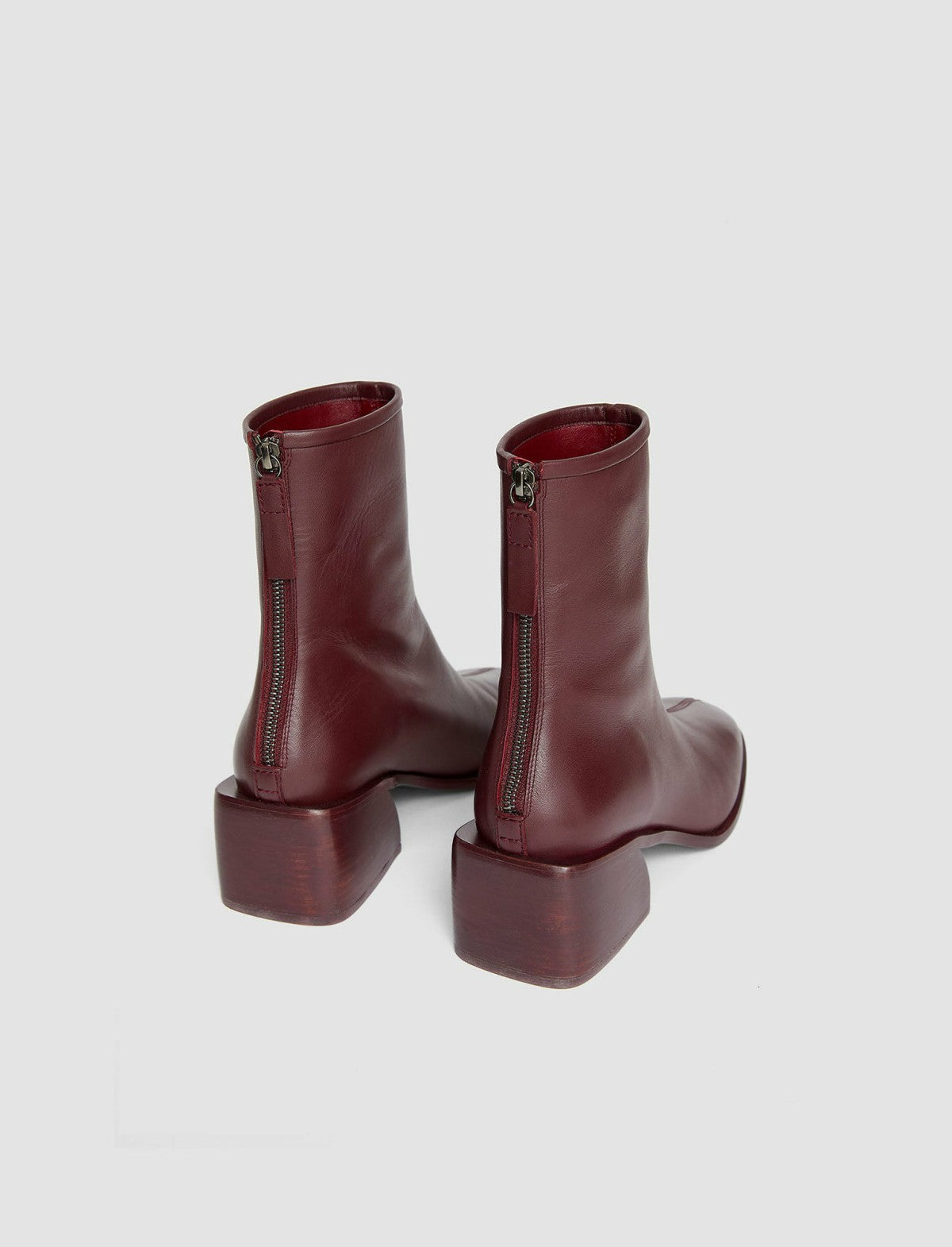JOSEPH Fashion Women Leather Ankle Boots Merlot