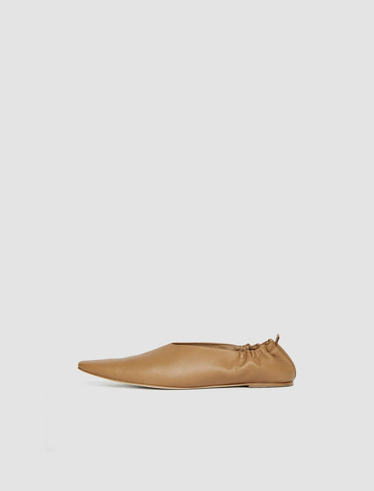 JOSEPH Fashion Women Leather Pointy Ballerina Shoes Oak