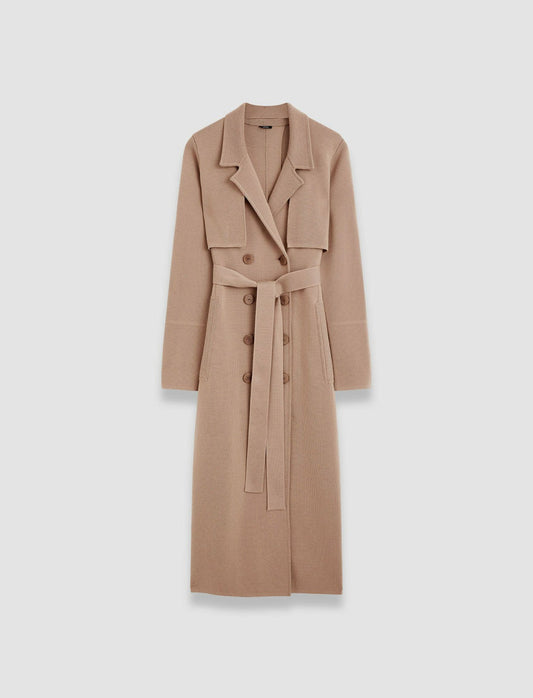JOSEPH Fashion Women Milano Knitted Wool Coat Blusher