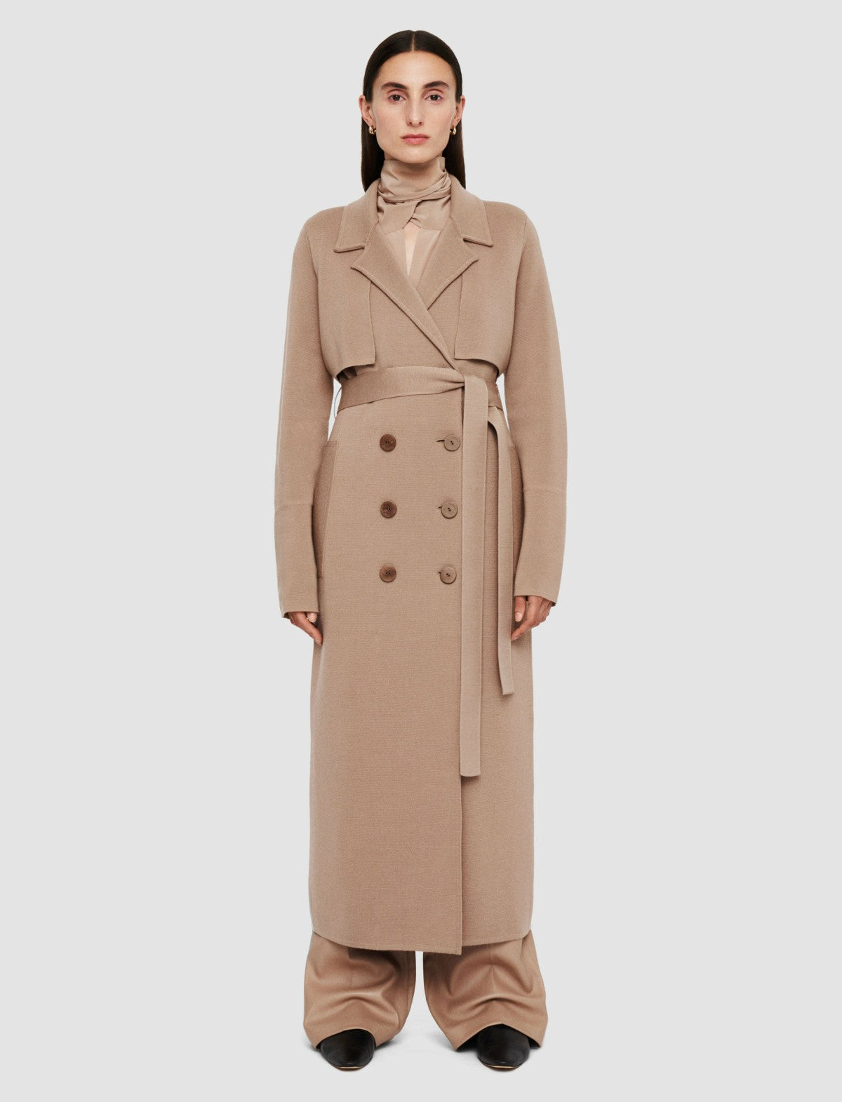 JOSEPH Fashion Women Milano Knitted Wool Coat Blusher