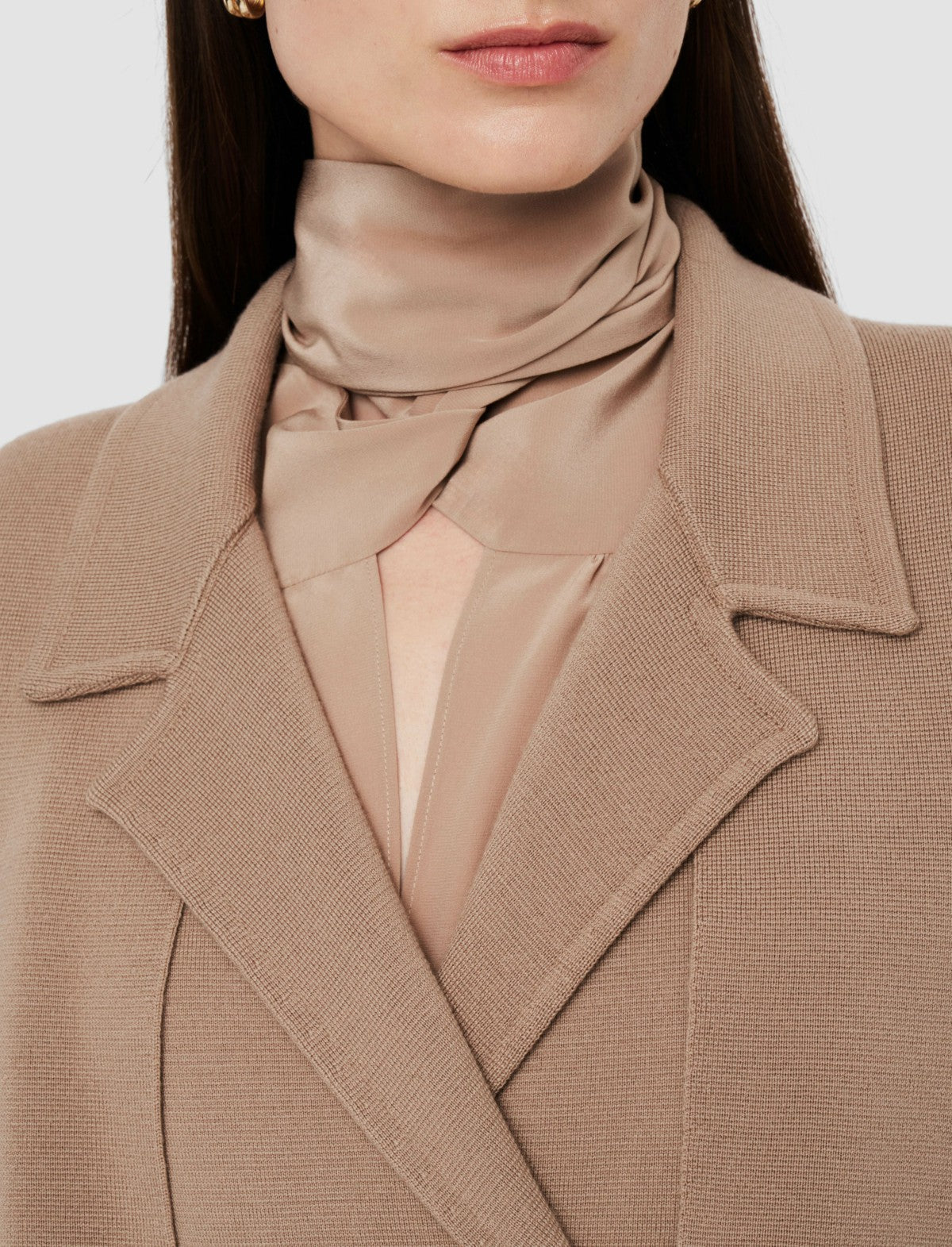 JOSEPH Fashion Women Milano Knitted Wool Coat Blusher