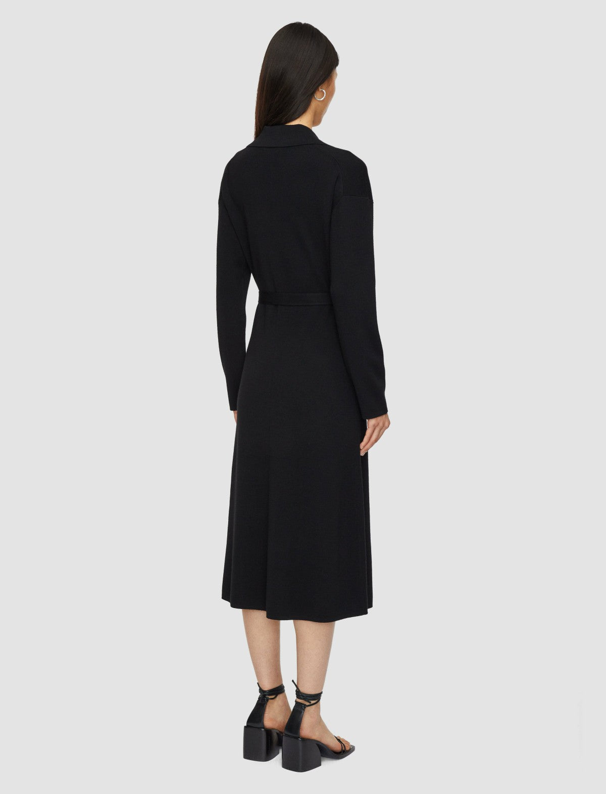 JOSEPH Fashion Women Milano Knitted Wool Dress Black