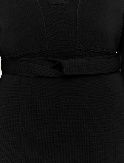 JOSEPH Fashion Women Milano Knitted Wool Dress Black