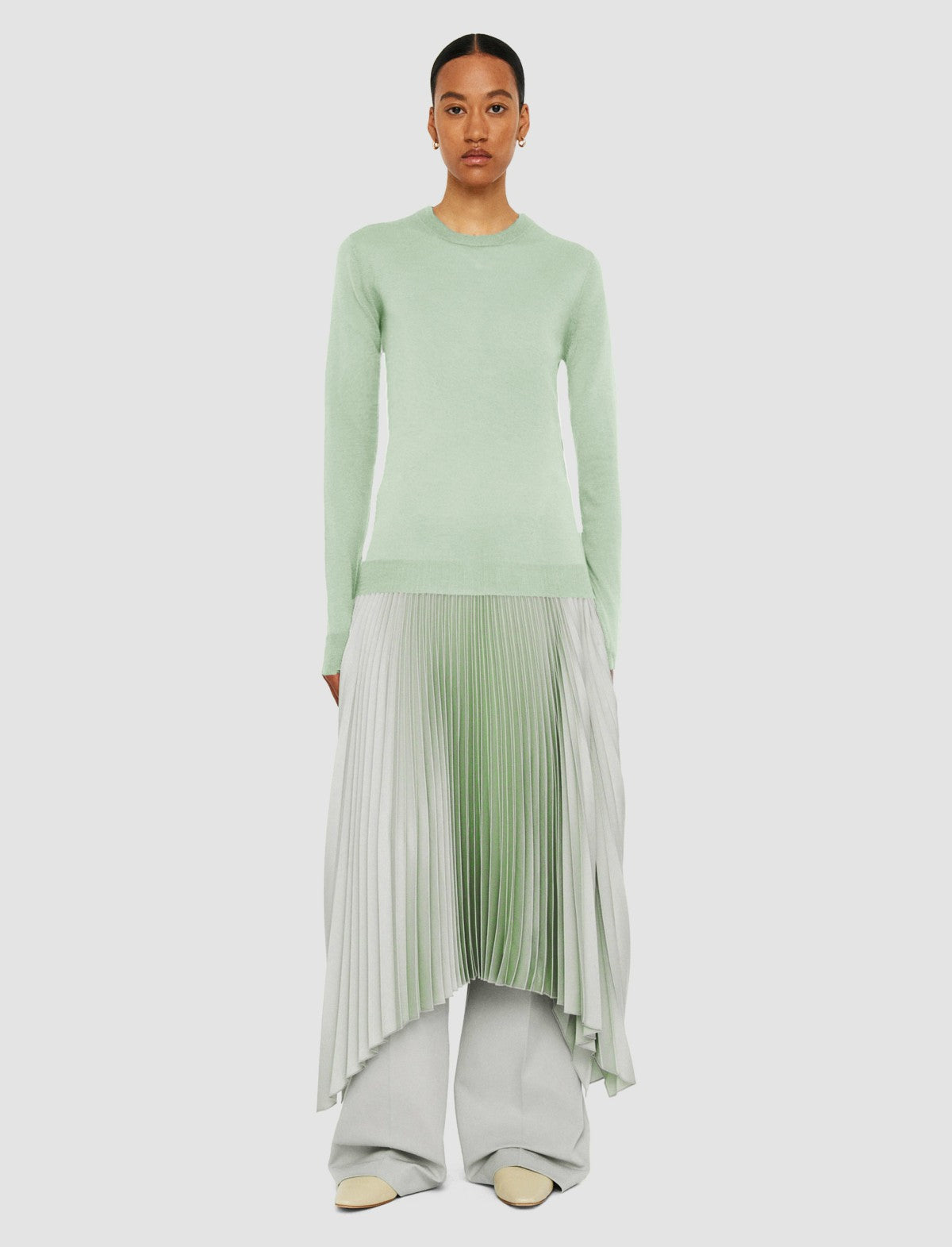 JOSEPH Fashion Women Cashair Round Neck Jumper Matcha