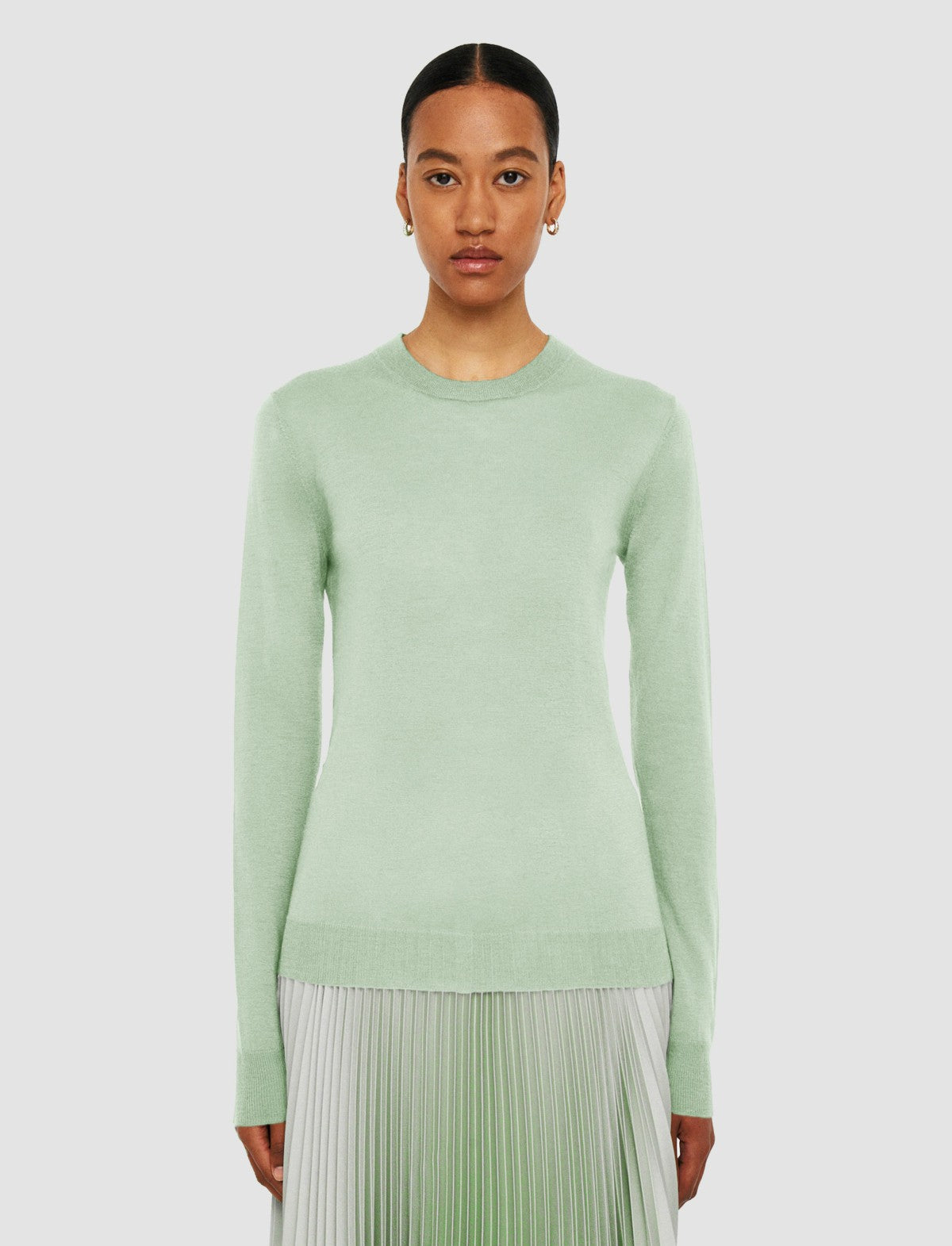 JOSEPH Fashion Women Cashair Round Neck Jumper Matcha