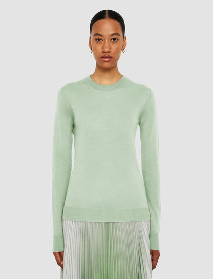 JOSEPH Fashion Women Cashair Round Neck Jumper Matcha