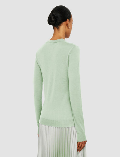 JOSEPH Fashion Women Cashair Round Neck Jumper Matcha