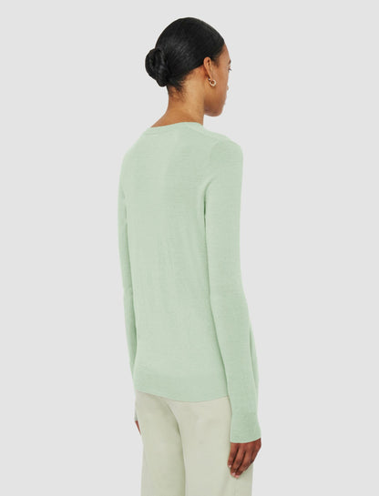 JOSEPH Fashion Women Cashair V Neck Jumper Matcha