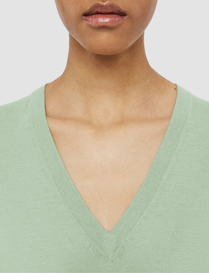 JOSEPH Fashion Women Cashair V Neck Jumper Matcha