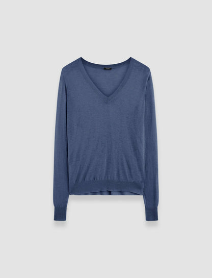 JOSEPH Fashion Women Cashair V Neck Jumper Harbour