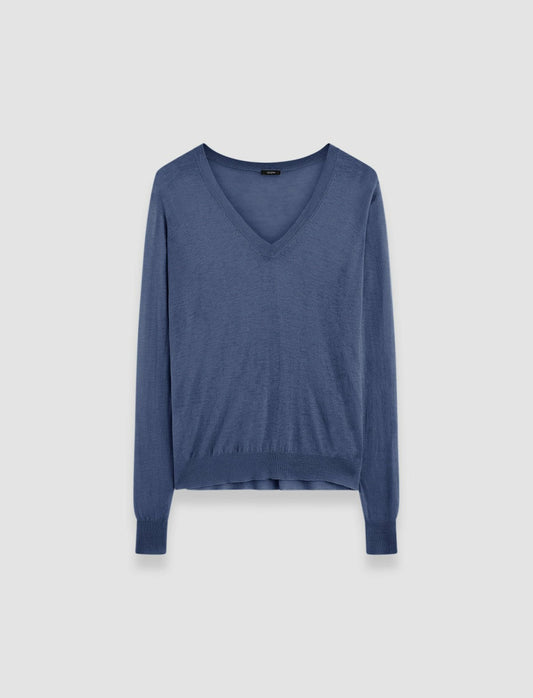 JOSEPH Fashion Women Cashair V Neck Jumper Harbour