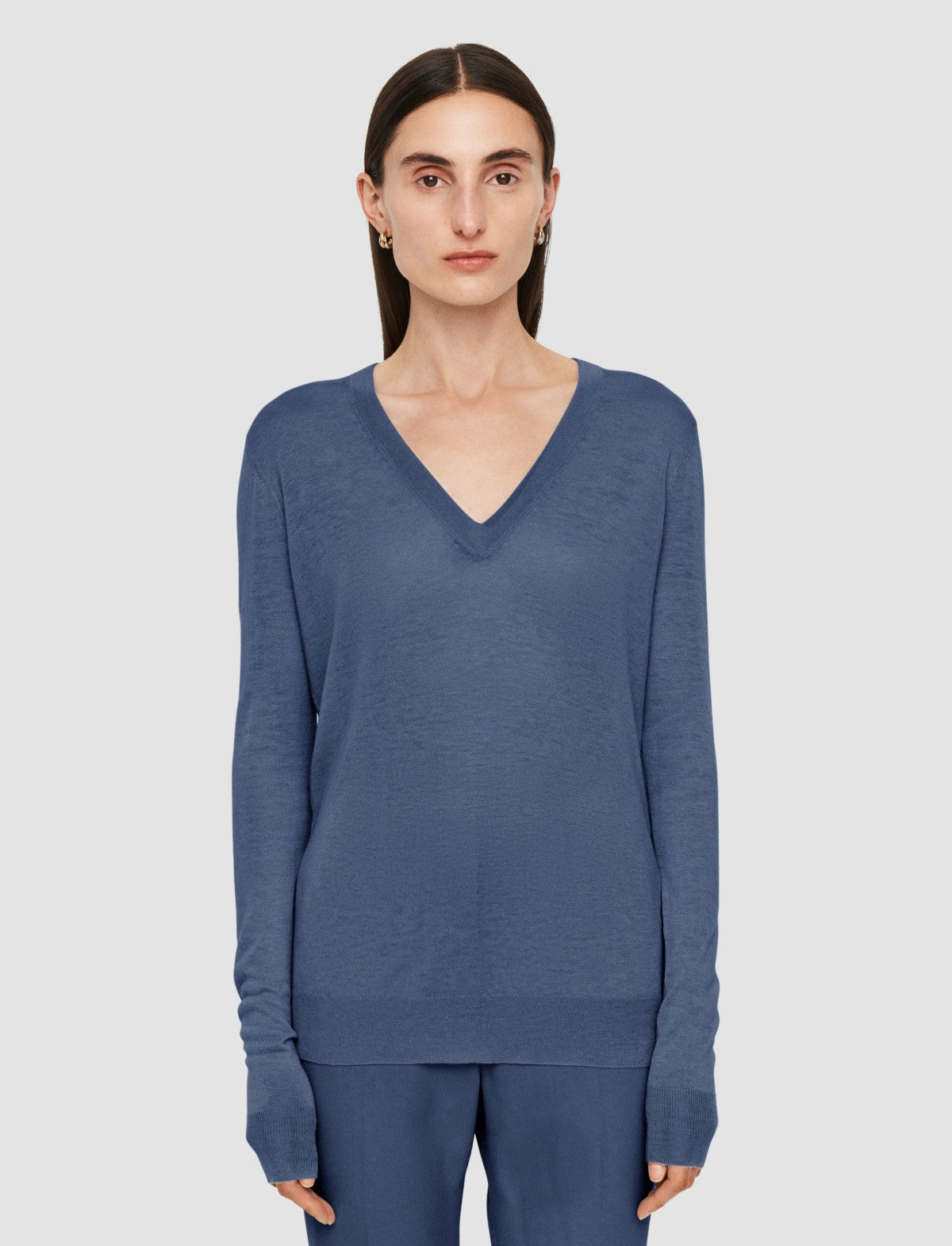 JOSEPH Fashion Women Cashair V Neck Jumper Harbour