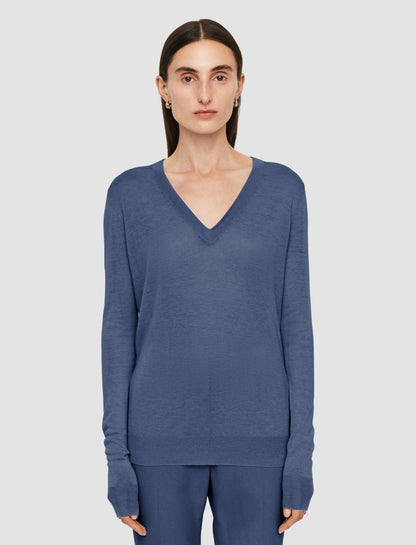 JOSEPH Fashion Women Cashair V Neck Jumper Harbour