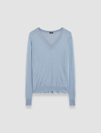 JOSEPH Fashion Women Cashair V Neck Jumper Faded Sky