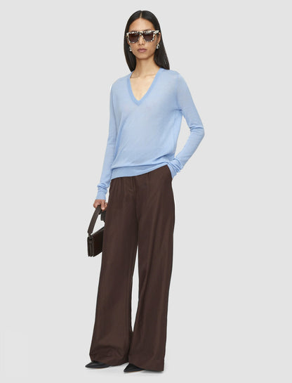 JOSEPH Fashion Women Cashair V Neck Jumper Faded Sky