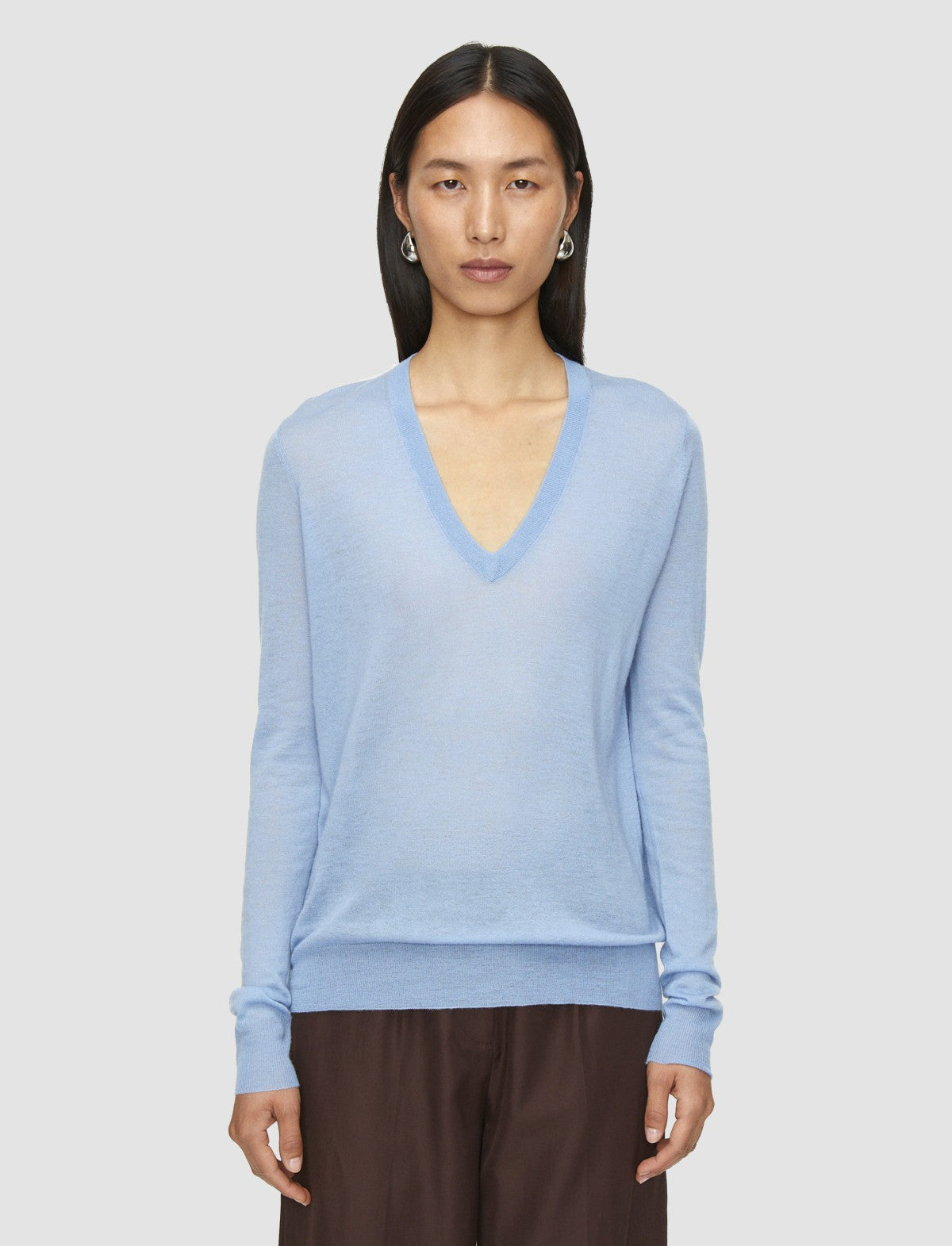 JOSEPH Fashion Women Cashair V Neck Jumper Faded Sky