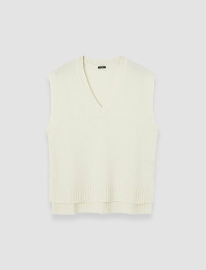 JOSEPH Fashion Women Open Cashmere Vest Ivory