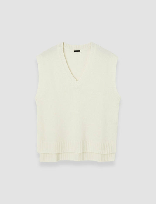 JOSEPH Fashion Women Open Cashmere Vest Ivory