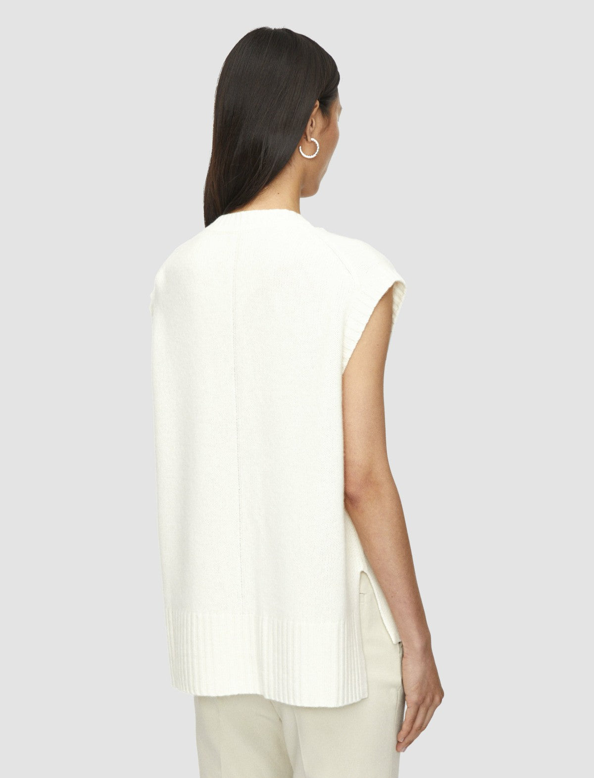 JOSEPH Fashion Women Open Cashmere Vest Ivory