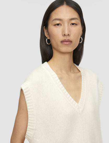 JOSEPH Fashion Women Open Cashmere Vest Ivory