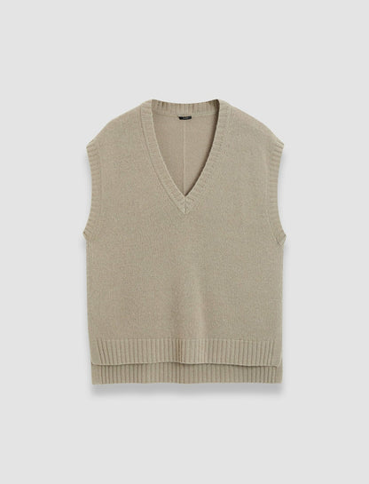 JOSEPH Fashion Women Open Cashmere Vest Escargot