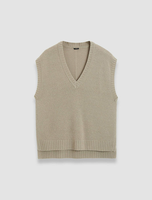 JOSEPH Fashion Women Open Cashmere Vest Escargot