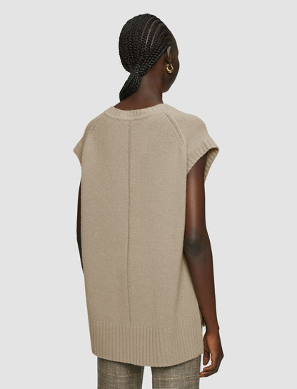 JOSEPH Fashion Women Open Cashmere Vest Escargot